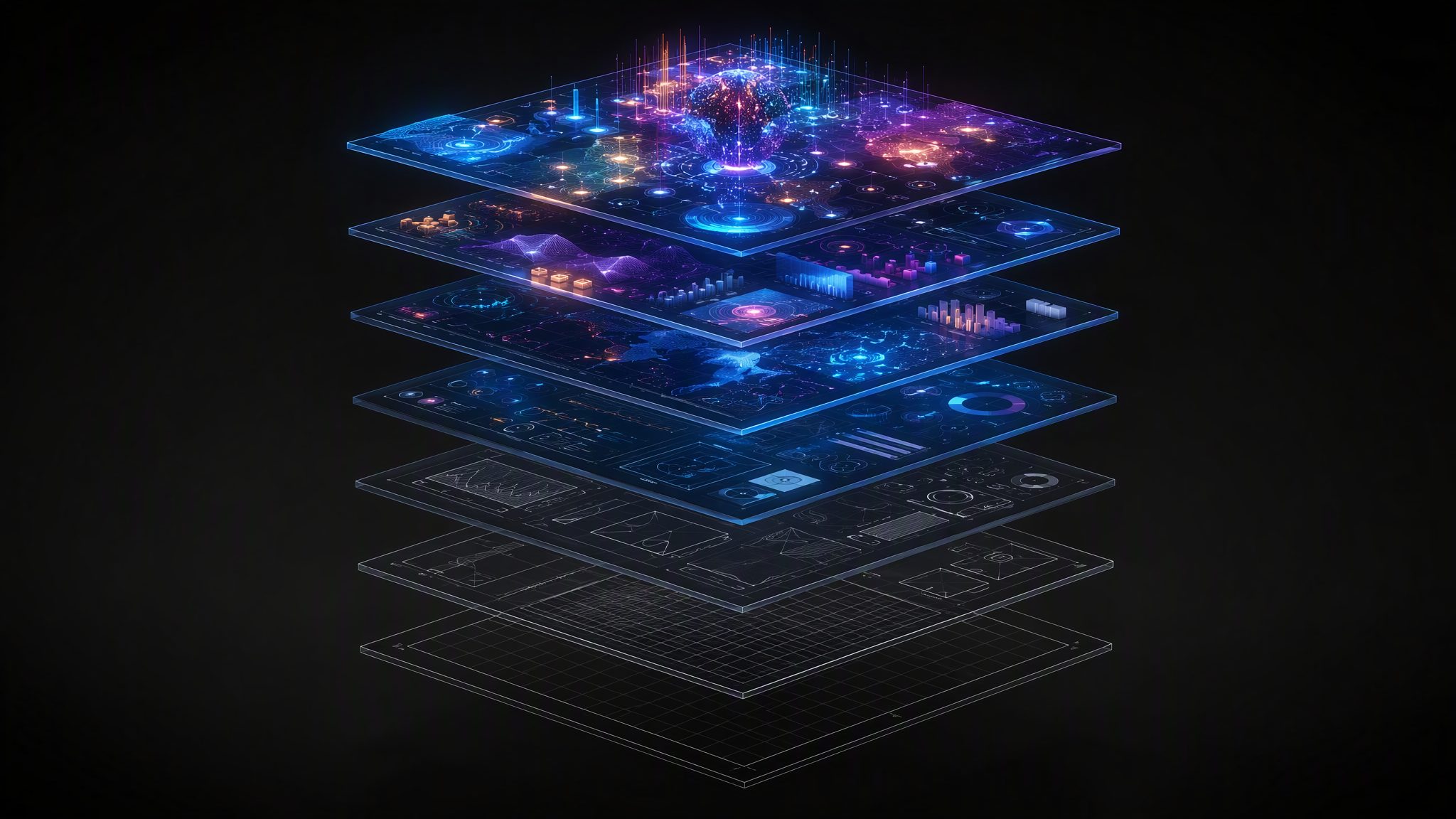 Layered digital composition representing the 200 Capability Levels