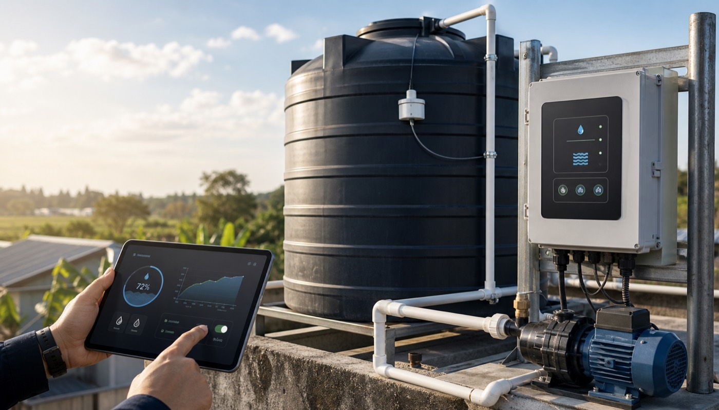 Remote water tank monitoring system concept