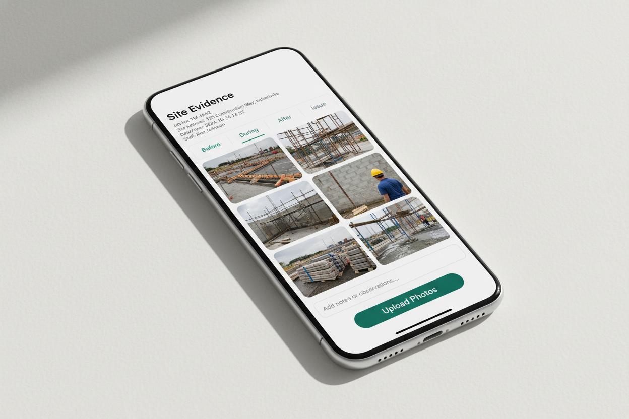 Illustrative field technology concept for Site Records Photo Capture